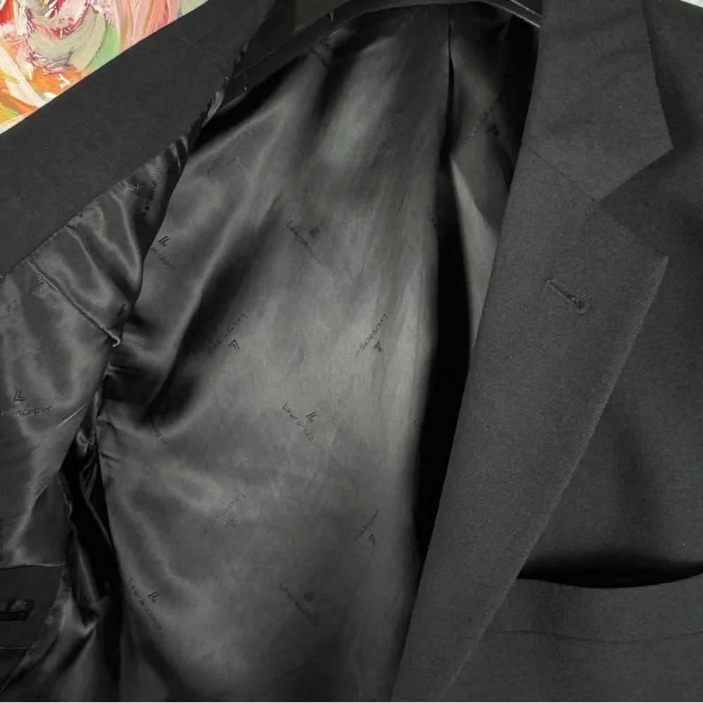 Lawrencepur Black Wool Blend Blazer Jacket Size 50R Classic Tailored